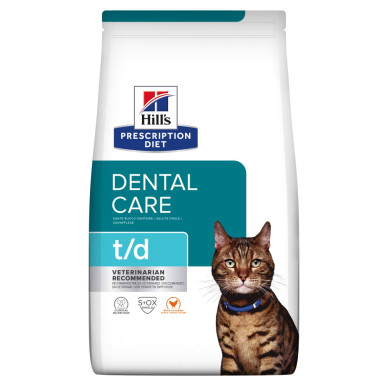 Hill’s Prescription Diet Feline t/d – hrană uscată dietetică pentru igiena orală (dentar), 1,5 kg
